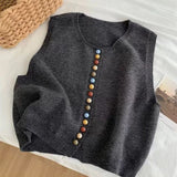 Harriet - Knit Button Vest