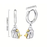 Ruby - Dog Hug Round Clasp Earrings