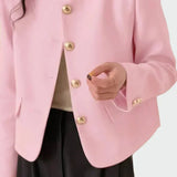 Lena - Gold Button Blazer
