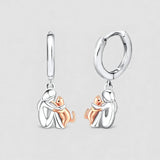 Willow - Cat Hug Round Clasp Earrings