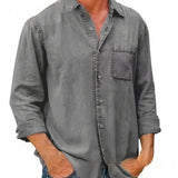 Felix - Long Denim-Blend Shirt