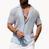 Declan - Short-Sleeve Hollow-Knit Shirt