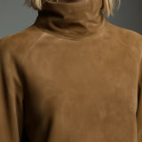 Livia ❘ Oversized Mini Suede Dress with High Neck