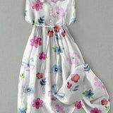 Maria | Floral Dress with Adjustable Waist and Drawstrings