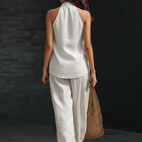 Zoë™ Sleeveless Set with Wide Trousers
