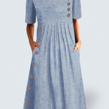 Aubrey - Elegant Striped Summer Midi Dress