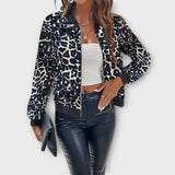 Karen - Elegant Leopard Print Jacket