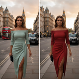 Marina | Elegant maxi dress with halter neck and flowing cut