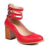 Ashleigh - Smooth Ankle Strap Platform Sandals