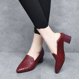 Ivy - Vegan Faux Leather Embroidered Heels