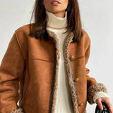 Vera - Button Faux Leather Coat