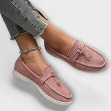 Ainsley - Beige Loafers with Decorative Lace