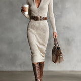 Julieta | Midi Dress with Long Sleeves and Belt
