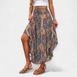 High-Waist Floral Midi Skirt