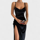 Natalie - Velvet Split Evening Dress