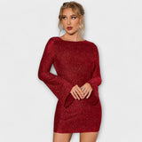 Adelaide - Open-Back Sequin Evening Dress