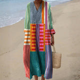 Olivia - Multicolour Patchwork Long Dress
