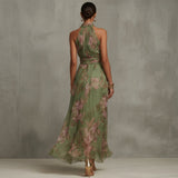 Piper - Long Floral Halter Dress