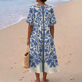Ella - Embroidered Blue Dress