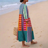 Olivia - Multicolour Patchwork Long Dress