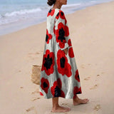 Evie - Red Floral Maxi Dress