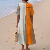 Ava - Striped Geometric Dress