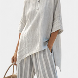 Clarisse - Asymmetrical Blouse Set