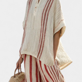 Vanessa - Elegant Red Stripes Set