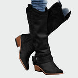 Felicity - Retro Faux Leather Cowboy Boots