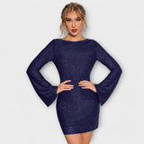 Adelaide - Open-Back Sequin Evening Dress