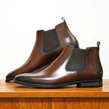 Finn - Faux Leather Chelsea Ankle Boots
