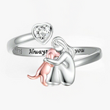 Abigail - Pink Dog Hug Ring