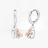 Willow - Cat Hug Round Clasp Earrings