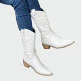 Sarah - Metallic Cowboy Ankle Boots
