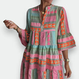 Juliane | Boho Swing Dress with Ruffle Details